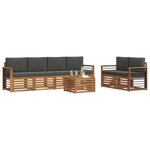 vidaXL Ensemble de canapés d'extérieur 7 Pièces Naturel et Anthracite