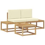 vidaXL Ensemble de canapés d'extérieur 3 pc Blanc et crème Polyester