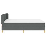 vidaXL Lit à Ressorts avec matelas Gris foncé 160 x 200 cm tissu