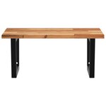 vidaXL Étagère de vasque murale acier et bois massif d'acacia