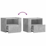 vidaXL Table de chevet murale gris béton 45x30x35 cm