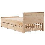 vidaXL Cadre de lit sans matelas avec tête de lit 75x190 cm pin massif