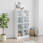 vidaXL Buffet haut avec portes blanc 68x37x142 cm bois d'ingénierie