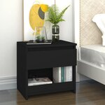 vidaXL Tables de chevet 2 Pièces Noir 40x30x39 cm Aggloméré