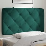 vidaXL Coussin de tête de lit vert foncé 90 cm velours