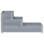 vidaXL Lit surélevé à 3 niveaux gris 120x80 cm bois de pin massif