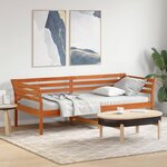 vidaXL Lit de jour sans matelas cire marron 80x200 cm bois pin massif