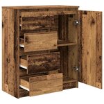 vidaXL Buffet avec tiroirs vieux bois 71x35x84 cm bois d'ingénierie