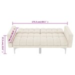 vidaXL Canapé-lit crème tissu