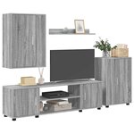 vidaXL Ensemble meuble TV 4 Pièces Gris Sonoma Bois d'ingénierie