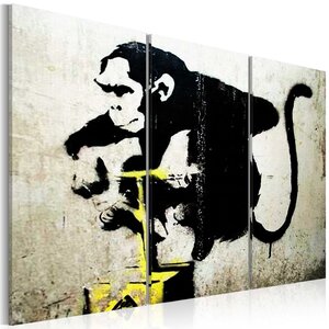 Tableau - monkey tnt detonator by banksy l x h en cm 90x60