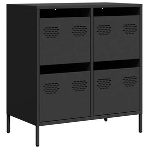 vidaXL Buffet noir 68x39x73 5 cm acier laminé à froid