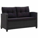 vidaXL Canapés de jardin 6 Pièces avec coussins Résine tressée Noir