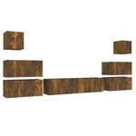 vidaXL Ensemble de meubles TV 8 Pièces Chêne fumé Bois d'ingénierie