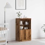 Buffet vidaXL avec lumières LED Bois ancien 60x37x100 cm