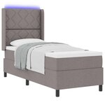 vidaXL Lit à ressort LED avec matelas Taupe 80 x 200 cm tissu