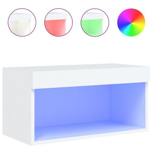 vidaXL Meuble TV avec lumières LED blanc 60x30x30 cm