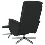 vidaXL Fauteuil inclinable avec repose-pied noir tissu