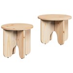 vidaXL Table basse 2 Pièces Naturel Bois de pin massif