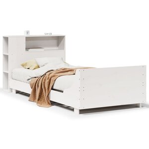 vidaXL Cadre de lit sans matelas blanc 75x190 cm bois de pin massif