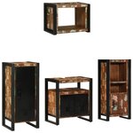 vidaXL Ensemble de mobilier de salle de bain avec étagère avec stockage avec porte 4 Pièces