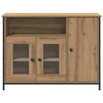 vidaXL Buffet en chêne artisanal 100x35x75 cm en bois d'ingénierie