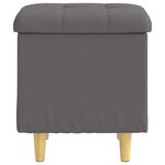 vidaXL Pouf de rangement avec coussin Gris 40 x 40 x 45 cm Simili cuir