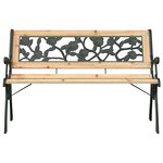 Banc de jardin vidaXL avec dossier à motif de roses 116 cm en bois