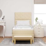 vidaXL Lit à ressorts avec matelas Crème 100 x 200 cm tissu