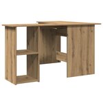 vidaXL Bureau d'angle chêne artisanal 120x140x75 cm bois d'ingénierie