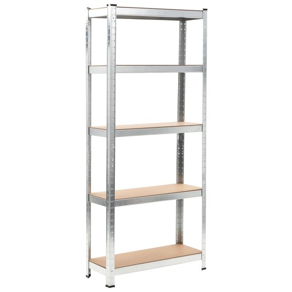 vidaXL Étagère de rangement 5 niveaux Argenté Acier et bois ingénierie
