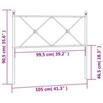 vidaXL Tête de lit métal blanc 100 cm