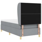 Box Spring VidaXL avec Matelas - Gris clair  90x200 cm  Tissu