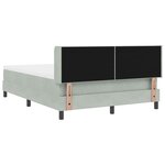 Lit box spring vidaXL avec matelas Gris clair 140x200 cm Velours