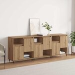 vidaXL Buffets 3 Pièces chêne artisanal 180 x 35 x 70 cm