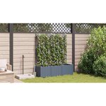 vidaXL Bac à fleurs avec Treillis 3 Pièces Gris clair 120 x 40 x 143 cm