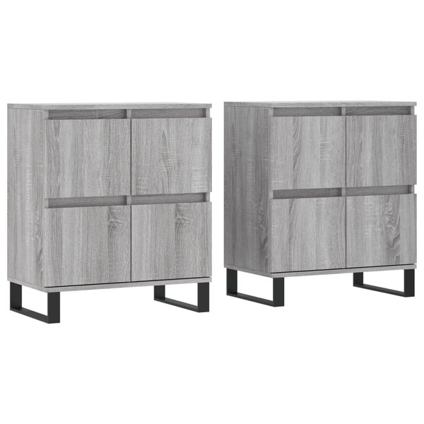 vidaXL Buffets 2 Pièces sonoma gris bois d'ingénierie