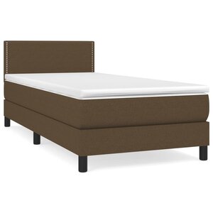 vidaXL Sommier à lattes de lit avec matelas Marron foncé 100x200 cm