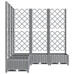 vidaXL Jardinière avec treillis Gris clair 120x120x121 5 cm PP