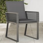 vidaXL Chaises de jardin lot de 4 avec coussins noir résine tressée