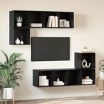 vidaXL Ensemble meuble TV 4 Pièces Chêne noir 37 x 37 x 142.5 cm