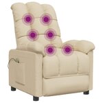 vidaXL Fauteuil de massage Crème Tissu