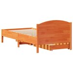 vidaXL Cadre de lit sans matelas cire marron 100x200cm bois pin massif