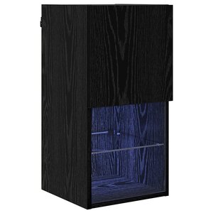 vidaXL Meuble TV mural Chêne noir 30 5 x 30 x 60 cm Bois d'ingénierie
