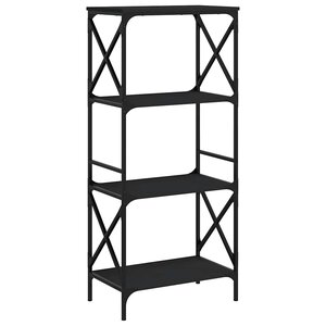 vidaXL Bibliothèque à 4 niveaux noir 59x35x132 cm bois d'ingénierie