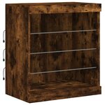 vidaXL Buffet avec lumières LED chêne fumé 60 5x37x67 cm