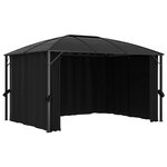 vidaXL Tonnelle avec rideaux 400x300x265 cm Anthracite