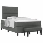 vidaXL Lit à ressorts avec matelas Gris foncé 120 x 190 cm