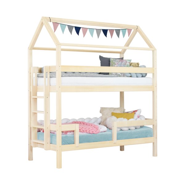 Lit superposé cabane MONTY 242 cm naturel