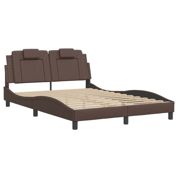 vidaXL Cadre de lit avec tête de lit Marron 140x200 cm Similicuir